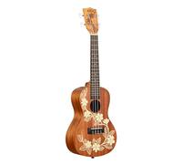 Kala Brand Music Co., 4-String Ukulele, Right, Stained Mahogany with Ivory Graphic, Concert (KA-GARDENIA-C_W/BAG)