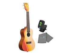 Kala Brand Music Co. Swell Concert Ukulele Surf Series Collection Bundle with Tuner and Polishing Cloth