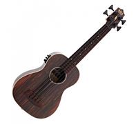 Kala Fretless U-Bass Electro-Acoustic Ukulele Striped Ebony