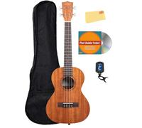 Kala KA-15T Satin Mahogany Tenor Ukulele Bundle with Gig Bag, Tuner, Austin Bazaar Instructional DVD, and Polishing Cloth