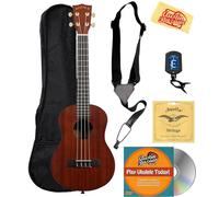 Kala KA-8 Mahogany 8-String Tenor Ukulele Bundle with Gig Bag, Tuner, Austin Bazaar Instructional DVD, and Polishing Cloth