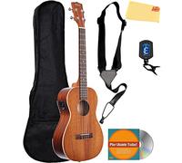Kala KA-BE Mahogany Baritone Ukulele with EQ with Gig Bag, Strap, Clip-on Tuner, Austin Bazaar Instructional DVD and Polishing cloth