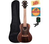 Kala KA-EBY-C Striped Ebony Concert Ukulele Bundle with Gig Bag, Tuner, Austin Bazaar Instructional DVD, and Polishing Cloth
