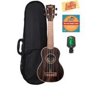 Kala KA-EBY-S Striped Ebony Soprano Ukulele Bundle with Hard Case, Tuner, Austin Bazaar Instructional DVD, and Polishing Cloth