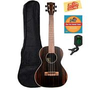 Kala KA-EBY-T Striped Ebony Tenor Ukulele Bundle with Gig Bag, Tuner, Austin Bazaar Instructional DVD, and Polishing Cloth