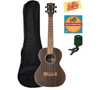Kala KA-EBY-TE Striped Ebony Tenor Acoustic-Electric Ukulele Bundle with Gig Bag, Tuner, Austin Bazaar Instructional DVD, and Polishing Cloth, Bundle w/ Gig Bag, Tenor w/ Electronics