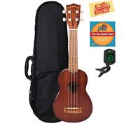Kala KA-MK-S Makala Soprano Ukulele Bundle with Hard Case, Tuner, and Polishing Cloth