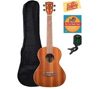 Kala KA-SE Satin Mahogany Soprano Acoustic-Electric Ukulele Bundle with Hard Case, Tuner, Austin Bazaar Instructional DVD, and Polishing Cloth