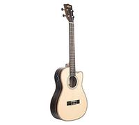 Kala KA-SSEBY-B-CE Solid Spruce Top Striped Ebony Baritone Cutaway Electro Ukulele