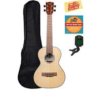 Kala KA-SSTU-T Solid Spruce Tenor Travel Ukulele Bundle with Gig Bag, Tuner, Austin Bazaar Instructional DVD, and Polishing Cloth