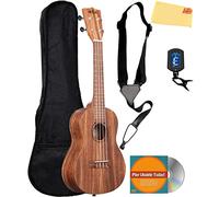 Kala KA-TEAK-C Concert Ukulele Teak Musical Instruments with Gig Bag, Strap, Tuner, Austin Bazaar Instruction DVD and Polishing Cloth