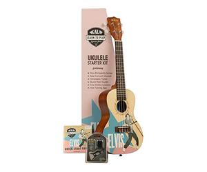 Kala Learn To Play Elvis Rockabilly Concert Ukulele Starter Kit (KALA-LTP-C-ERB)