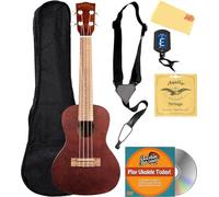 Kala MK-C Makala Concert Ukulele Bundle with Gig Bag, Tuner, Strap, Aquila Strings, Online Lessons, Austin Bazaar Instructional DVD, and Polishing Cloth
