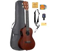 Kala MK-CE Makala Concert Acoustic-Electric Ukulele Bundle with Gig Bag, Tuner, Aquila Strings, Strap, Austin Bazaar Instructional DVD, and Polishing Cloth