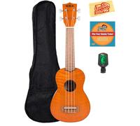 Kala Soprano Ukulele (Exotic Mahogany, Walnut Fingerboard) - Bundle with Gig Bag, Clip-On Tuner, Austin Bazaar Instructional DVD, and Polishing Cloth