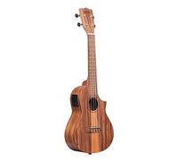 KALA Teak Tri-Top Concert Ukulele with Cutaway and EQ Included Padded Gig Bag