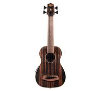 Kala UBASS-EBY-FL Striped Ebony Fretless U-Bass Acoustic-Electric Ukulele Bass Natural