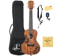 Kala Unity Mahogany Concert Ukulele - Bundle with Gig Bag, Tuner, Strap, Strings, and Austin Bazaar Polishing Cloth