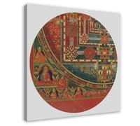 Kalachakra Mandala - Vintage Tibetan Art 2 Canvas Poster Bedroom Decor Landscape Office Room Decor Gift 28x28inch(70x70cm)