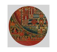 Kalachakra Mandala - Vintage Tibetan Art 2 Canvas Poster Wall Art Decor Print Picture Paintings for Living Room Bedroom Decoration 12x12inch(30x30cm)