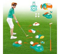KalaDuck Kids Golf Set 6-8, Battle Golf with Retractable Golf Club, 4 Golf Balls, Auto Pitch Goal, 3 Golf Heads and Practice Holes, Indoor Outdoor Junior Toddler Golf Game for Boys Girls 3-5