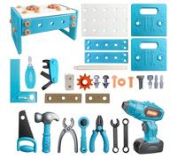 KalaDuck Kids Tool Set, 68PCS Play Tools Toy with Toy Drill and Saw, 2 In 1 Tool Box and Workbench Construction Toys, Pretend Play Toddlers Tool Kit Educational Toys Gift age 3 4 5 Boys Girls