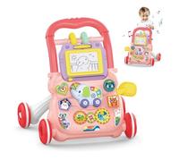KalaDuck Sit to Stand Baby Walker, Baby Push Along Toys with Music and Drawing Board, Early Educational Activity Centres Babies Learning Toys, Baby Walkers for Boys Girls from 6 Months (Pink)