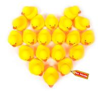 Kalafona Waterproof No Squeak No Hole No Bebe Noise 20 Pcs 3 Inch Rubber Funny Yellow Ducky Duck Bath Pool Toy Without Hole for Kid Shower Bathtub Toy Birthday Party Decor Cake Topper in Bulk