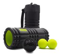 Kalahari Foam Roller Set, 3 in 1 + Exercise Ebook - Muscle Massage Roller, Peanut Ball, Spiky Ball for Trigger Point Therapy & Deep Tissue self-Massage, Sports Recovery - Roller for Back, Legs, arms