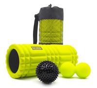 KALAHARI Foam Roller Set, 3 in 1 + exercise eBook, Muscle Massage Roller, Peanut Ball, Spiky Ball for Trigger Point, Deep Tissue, Sports Recovery, Yoga, Pilates, Gym - Roller for back, legs, arms