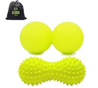 KALAHARI Muscle Massage Balls, Double Smooth and Curly Ball plus Exercise eBook, Massage Ball for Muscle Self-Massage, Plantar Fasciitis, Recovery, Mobility - Spiky Ball Reflexology Feet