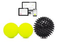 Kalahari Peanut & Spiky Massage Ball Set with Exercise eBook - for Self-Massage Trigger Point and Myofascial Release, Plantar Fasciitis Relief, Deep Tissue Recovery, Muscle Knots and Eliminate Pain