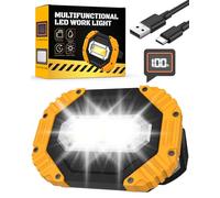KALAHOL 2025 Upgraded 30W LED Rechargeable Work Light with Digital Display, 2500LM Super Bright Outdoor COB Floodlight with 7 Modes, IP65 Emergency Security Light with USB for Garage Camping Hiking