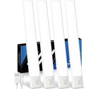 KALAHOL 4 Pack Under Cabinet Kitchen Lights, Motion Sensor Lights Indoor, Type-C, Charging Indicator, for Wardrobe, Cupboard, Stairs, Under Counter, Kitchen (30CM, Cold White)