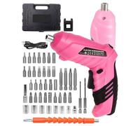 KALAHOL 50 Piece Electric Screwdrivers Cordless, 1300mAh Cordless Screwdriver Rechargeable, 3.6V Rotatable 90 Degrees Electric Screwdriver Set for Home DIY, Pink