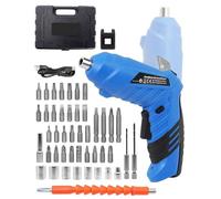 KALAHOL 50 Piece Electric Screwdrivers Cordless, 1300mAh Cordless Screwdriver Rechargeable, 3.6V Rotatable 90 Degrees Electric Screwdriver Set for Home DIY, Blue