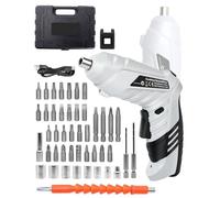 KALAHOL 50 Piece Electric Screwdrivers Cordless, 1300mAh Cordless Screwdriver Rechargeable, 3.6V Rotatable 90 Degrees Electric Screwdriver Set for Home DIY, White