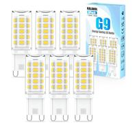 KALAHOL 6 Pack G9 LED Bulbs Cool White, 4W, 6000K, No Flicker, Equivalent to 40W Halogen, 400LM, Non-Dimmable, Energy Saving G9 LED Light Bulbs for Decoration, Office, Home Lighting Decor and More