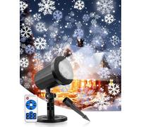KALAHOL Christmas Snowflake Light Outdoor, Remote Control, Weatherproof, Snow Projector Lights Projector Outdoor Indoor Wider Lighting Led Landscape for Christmas Festival Party Decoration