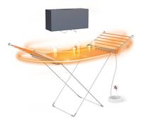 KALAHOL Electric Heated Clothes Airer with Cover, 230W Energy-Efficient Clothes Drying Rack Winged Drying, Foldable Portable Indoor Airer Wet Laundry Drying Horse Rack for Fast Drying Wet Clothes