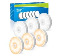 KALAHOL Motion Sensor Lights Indoor, Cupboard Lights, 6 Pack Stair Lights Night Lights, 3 Modes USB Charging Wall Lights, Magnetic Sensor Lights Indoors for Kitchen Stair Closet Under Cabinet