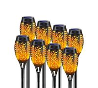 KALAHOL Solar Lights Outdoor Garden, 52CM Tall, Solar Flickering Dancing Flame Lights, Dusk to Dawn Auto On/Off, IP65 Waterproof, Solar Torch Lights for Pathway Patio Yard Garden (8 Pack)