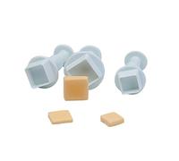 KALAIEN 3Pcs Square Plunger Cutters Set Fondant Sugarcraft Decorating Cutters Tools-Tiny(0.6")