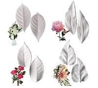 KALAIEN 8Pcs Sugar Paste Leaf Veiners Fontant Mold Fondant Silicone Leaf Rose/Peony/Lily 3D Craft Tool