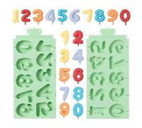 KALAIEN Number Silicone Mold, 2 Pack 3D Chocolate Molds Silicone Number 0-9, Number Cake Molds for Chocolate Fondant Polymer Clay