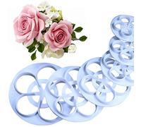 KALAIEN Rose Flower Cutters Set of 6 - Cookie Cutter, Perfect for Fondant, Sugar Paste, Marzipan & DIY Clays