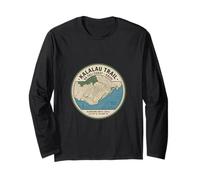 Kalalau-Trail-Kauai Hawaii Topographical Map Long Sleeve T-Shirt