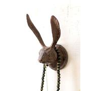 Kalalou CXX2234 Rustic Cast Iron Rabbit Wall Hook, One Size, Brown
