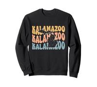 Kalamazoo Michigan MI Vintage Retro Groovy Colorful Text Sweatshirt