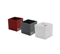 KalaMitica - Magnetic Containers to Organize and Decor your Kitchen, Bathroom, Bedroom, Living, and any Room of your Home, Saving Space with Style - Set of 3 Magnetic Cubes - 6 cm - White, Red, Lead